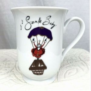 (1) Pottery Barn Santa Baby Christmas Coffee Mug Tea Cup Parachute Porcelain New